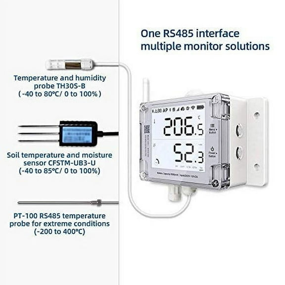 UbiBot RS485 PT-100 Thermocouple Temperature Probe, Platinum Resistor Sensor for Extreme Heat or Cold, Monitor -200 to 400 C,Audio Plug, for GS1 Device only