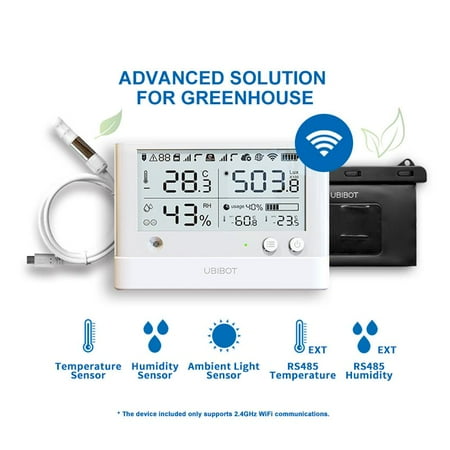 UbiBot WS1 Pro Thermohygrometer with LCD, 10-90% RH, 140°F