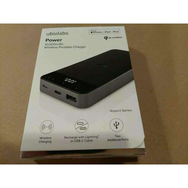 Ubio Labs Aspect 10,000 Mah Universal Wireless Power Bank Black