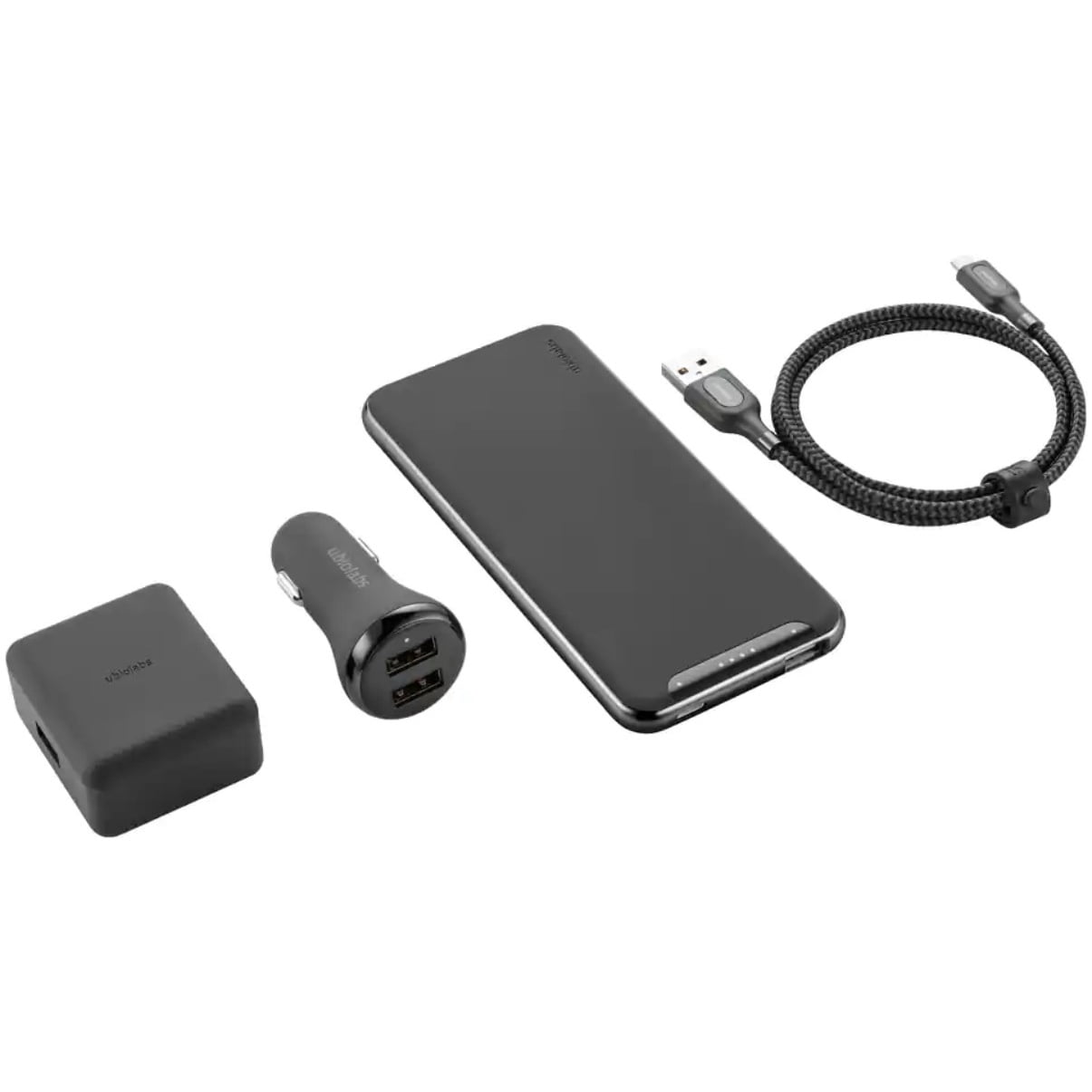 Ubiolabs Fast Charge USB-C Bundle for iPhone Wall and Car Charger.