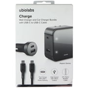 Ubiolabs Wall + Car Charger Bundle W/ Usb-C To Usb-C Cable