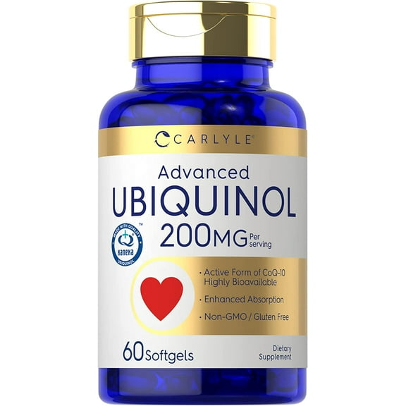 Ubiquinol 200mg | 60 Softgels | CoQ10 Supplement | Highly Bioavailable | by Carlyle
