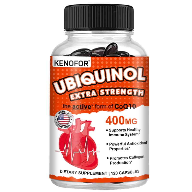 Ubiquinol CoQ10 400mg Softgels, for Heart and Vascular Health, Essential for Energy Production, Natural Supplement - 120 Softgels