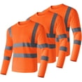thumbnail image 1 of Ubon Men's 3-Pack Hi Vis Shirt Long Sleeve Shirt Reflective Construction Shirt Orange M, 1 of 9