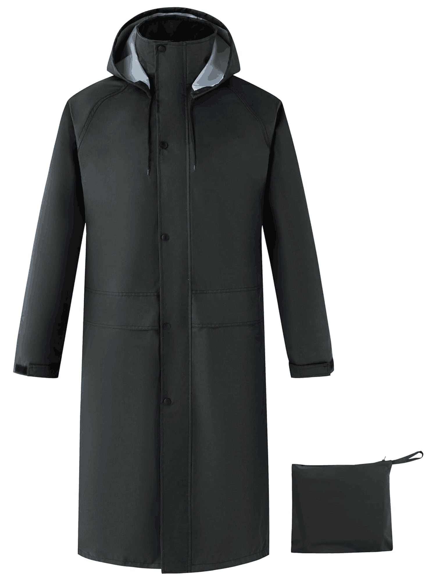 Ubon Mens Rain Coat Long Waterproof Jacket with Hood, Lightweight Rain ...