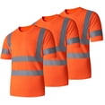 thumbnail image 1 of Ubon Men's 3-Pack Hi-Vis Shirt Short Sleeve Reflective Shirt Construction Work Shirt Pure Orange L, 1 of 9