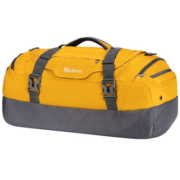 Ubon Travel Duffel Bag 4-Way Sports Gym Backpack With Shoe Compartment 45L Yellow