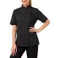 thumbnail image 1 of Ubon Women's Chef Jacket Short Sleeve Chef Coat Lightweight Chef Uniform with Zipper Black XL, 1 of 11