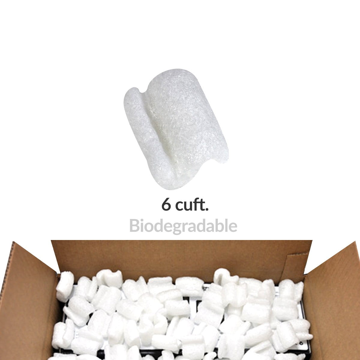 Uboxes Packing Peanuts, Biodegradable Industrial Packaging, 6 cuft