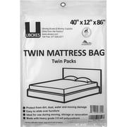 Uboxes Twin Size Mattress Covers, 40" x 12" x 86", Clear, 2 Pack