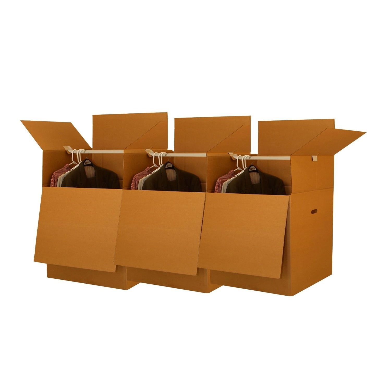 Uboxes Wardrobe Moving Boxes - Shorty Space Savers - (3 PK) 20x20x34 W/Bars