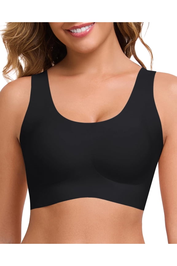 Ubras Seamless Bras for Women Light Support Wireless Bralette Comfortable Soft Smooth Pull On Bras