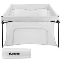 Ubravoo Baby Playpen Playard with Storage Bag,Indoor & Outdoor Kids Toddlers Activity Center,Foldable & Portable-Gray