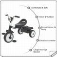 thumbnail image 1 of Ubravoo Baby Tricycle,Foldable Toddler Trike with Pedals PU Wheels Cool Lights,1-5 Years Old Girls Boys,Black, 1 of 8