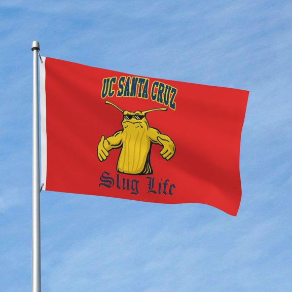 Uc Santa Cruz Banana 3x5 Ft Flag Double Sided Indoor Outdoor Double Stitched Polyester Flag With 2 Grommets-Both Side Can Be Read
