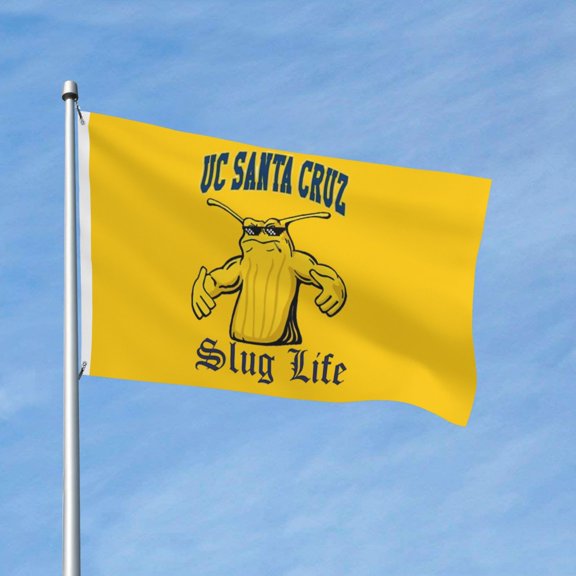 Uc Santa Cruz Banana 3x5 Ft Flag Double Sided Indoor Outdoor Double Stitched Polyester Flag With 2 Grommets-Both Side Can Be Read