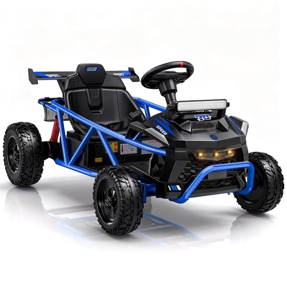 Ucades 36V Ride on Toys for Big Kids, 500W Powered Ride on Car for Kids Boys Girls Ages 6+, Kids Electric Car with EVA Tires, Metal Frame, Bluetooth, Adjustable Seat, Spring Suspension, Blue