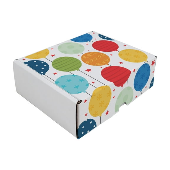 Ucanpack Birthday Gift Box Mailer Boxes 10¼ x 8½ x 2¾" - 50 Pack Balloons Printed Large Holiday Boxes - Holiday Shipping Box Made In USA Christmas Packaging Small Business