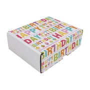 Ucanpack Happy Birthday Printed Mailer Box 11 x8 x5", Made In USA - Cardboard Gift Boxes 50 Pcs, Cute Boxes For Small Business, Literature Mailers, White Tuck Top Mailer Box
