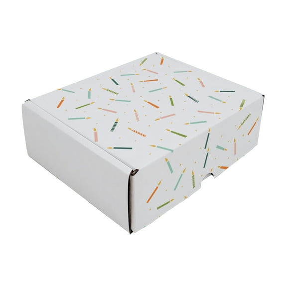 Ucanpack Birthday Gift Box Mailer Boxes 5 x 5 x 1" - Candles Printed Holiday Mailing Boxes - Holiday Shipping Box Made In USA Christmas Small Business Supplies