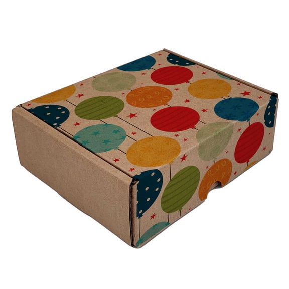 Ucanpack Brown Kraft Birthday Celebration Mailer Box, Party Theme Kraft, 5x5x5" - 50 Pcs
