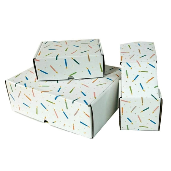 Ucanpack Birthday Gift Box Mailer Boxes 6 x 4 x 4" - Candles Printed Small Christmas Boxes - Holiday Shipping Box Made In USA Holiday Gift Box Gift Shipping Boxes