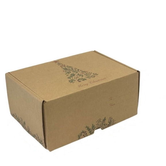 Ucanpack Christmas Mailing Boxes 6 x 6 x 2" - Chrismas Tree Printed Holiday Boxes - Holiday Shipping Box Made In USA Holiday Box Corrugated Shipping Boxes