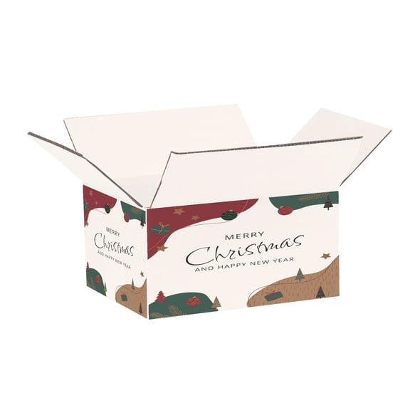 Ucanpack Christmas Packing Boxes 9x6x4 inch - 100 Pack Abstract Xmas Printed Square Christmas Boxes - Holiday Shipping Box Made in USA Christmas Shipping Boxes Large