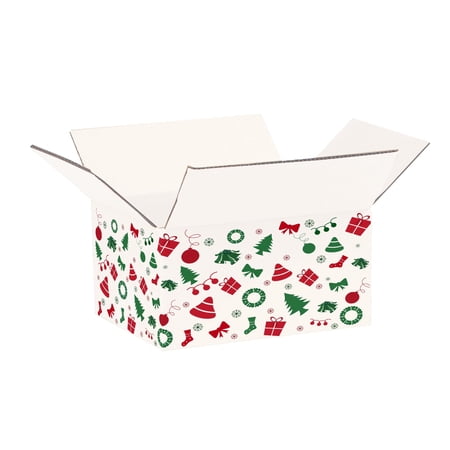 Ucanpack White 3mm Thick Christmas Shipping Boxes 100 Pcs, 10x7x5" Gift Moving Box, Made In USA- Corrugated Packaing Carton, Holiday Gift Mailing Boxes, Small Business Craft Supply