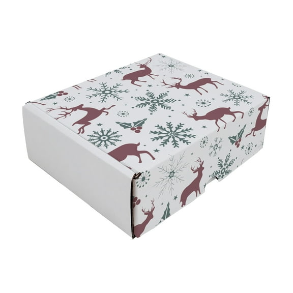 Ucanpack Cute Christmas Boxes 7 x 5 x 2" - Vintage Reindeer Printed Christmas Shipping Supplies - Holiday Shipping Box Made In USA Holiday Box Corrugated Shipping Boxes