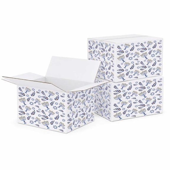 Ucanpack Happy Hanukkah Print Corrugated Shipping Box,12x9x6 Inches, Holiday Gift Mailer Boxes for Hanukkah Packaging, E-Commerce Shipping & Retail - Pack of 75 Pcs