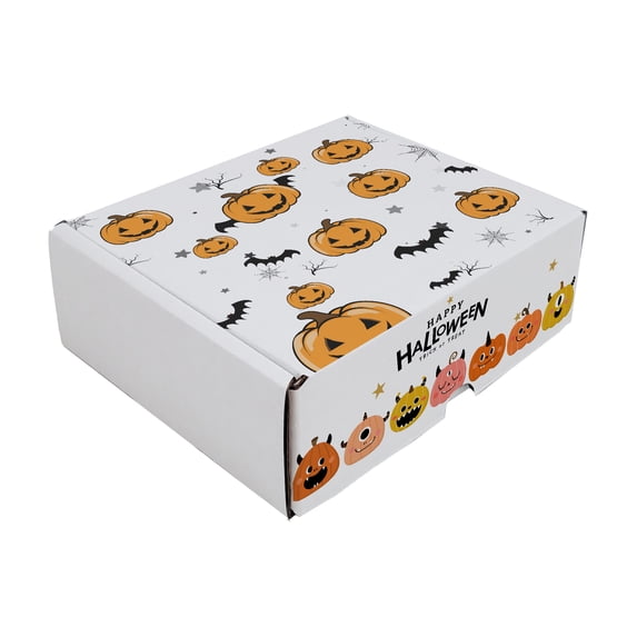 Ucanpack Made In USA Halloween Theme Mailer Box Carton 8x4x2", 50 Pcs- 3mm Thick Heavy Duty Moving Boxes, Small Business Essentials, Pumpkin Printed Literature Mailers, Bulk Moving