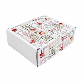 Ucanpack Nostalgic Christmas Posters Design Mailer Boxes, White Corrugated Cardboard, 6¾x5½x3 Inch, B Flute Shipping Box, Pack of 50, Premium Gift Packaging