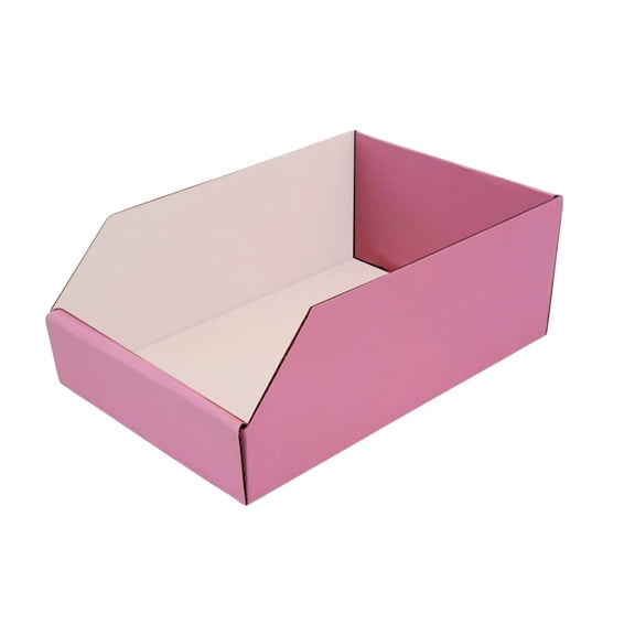 Ucanpack Pink Corrugated Bins 200 ECT-32 Parts Organizer Boxes, 10x12x4" - 50 Pcs