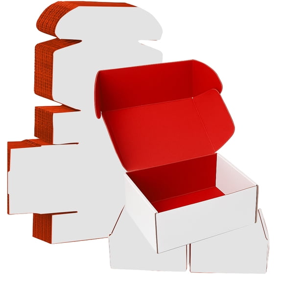 Ucanpack Red Mailer Box 50 Pcs, Made In USA- 3mm Boxes For Small Business, 5x4x3" Storage Case, Mailing Carton For Shipping, Literature Mailer