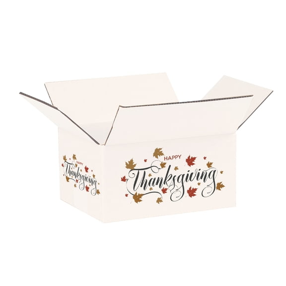 Ucanpack Thanksgiving Box 6x4x4 inch - 100 Pack Maple & Oak Printed Thanksgiving Shipping Boxes For Gift Packing - Holiday Shipping Box Made in USA Thanksgiving Small Business Supplies