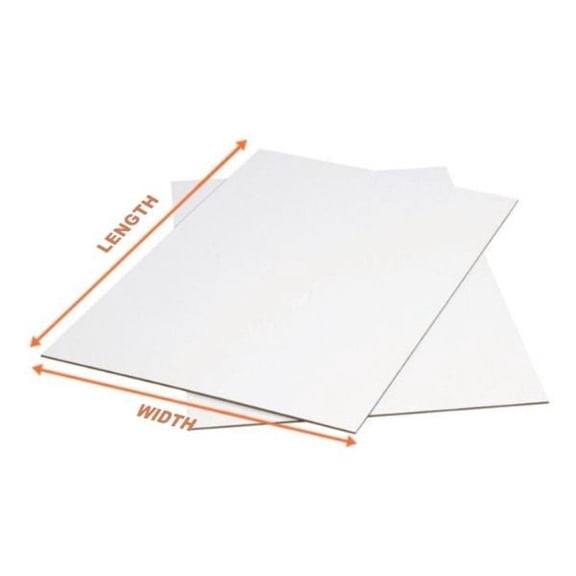 Ucanpack 36x21 Corrugated Cardboard Sheet White Made in USA- (Kraft Back) 50 Pcs Corrugated Sheets for DIY Crafts Supplies, Inserts, Shipping, Dividers, Mailing, School Projects