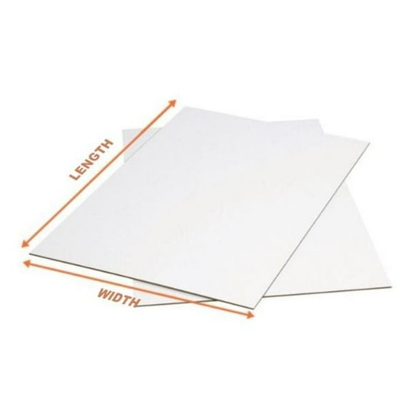 Ucanpack 37x14 Corrugated Cardboard Sheet White Made in USA- (Kraft Back) 50 Pcs Corrugated Sheets for DIY Crafts Supplies, Inserts, Shipping, Dividers, Mailing, School Projects