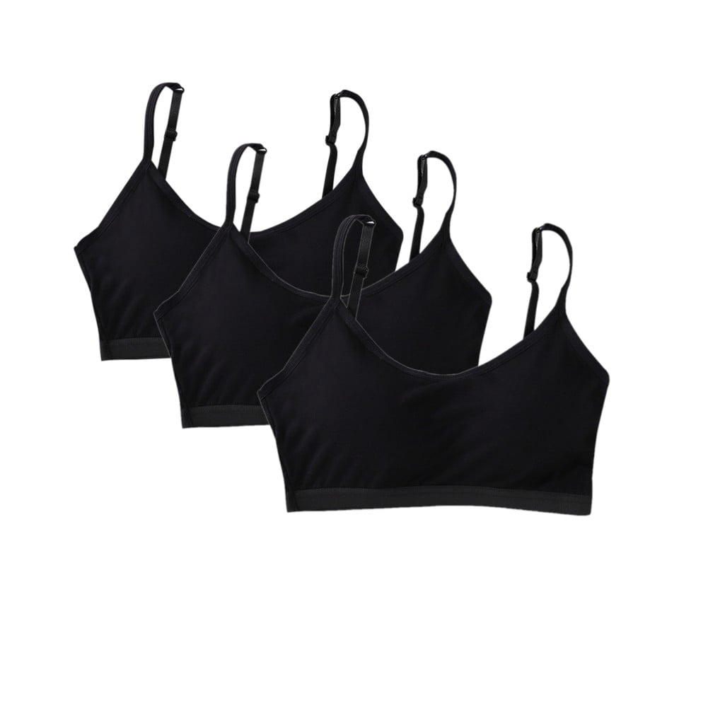 Uccdo 1018T Girls Adjustable Solid Training Bra Sets Wireless Crop
