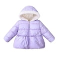 thumbnail image 1 of Uccdo 12M-6T Toddler Girls Winter Fleece Lined Coats Puffer Jackets Kids Zipper Hooded Coat Outwear, 1 of 3