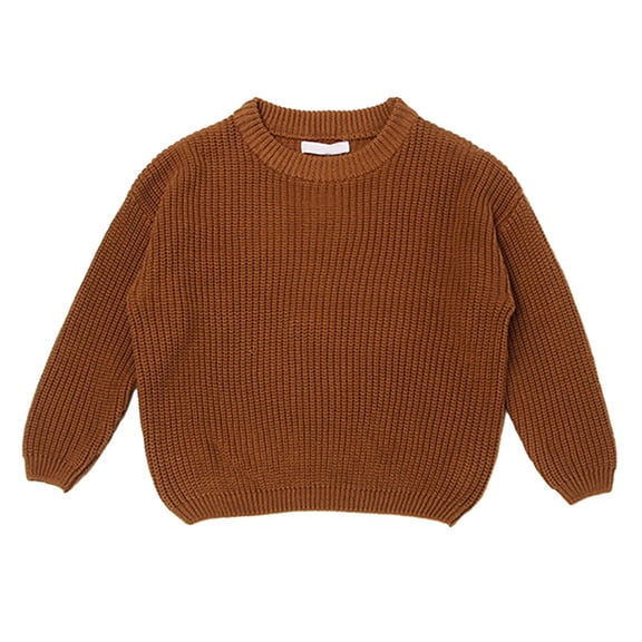 Uccdo 12M-7T Kids Girls Boys Long Sleeve Sweaters Toddler Casual Solid Knitted Tops Pullovers