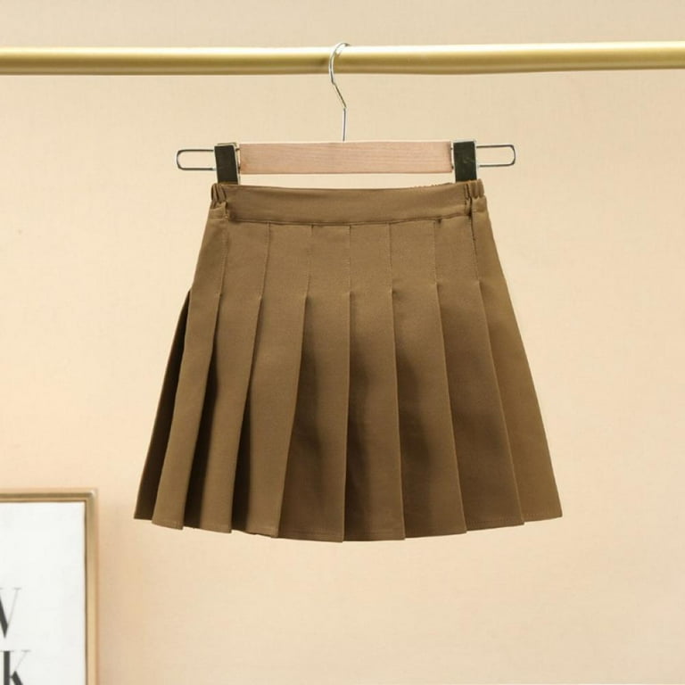 Cotton Skirt Brown Skirt School Uniform Uccdo 2-12Y Girls Pleated - Main Image