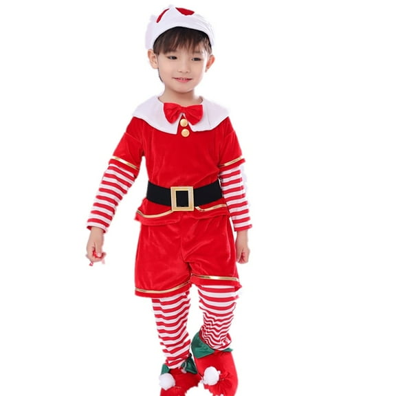 Uccdo 2-15T Boys Girls Brother and Sister Christmas Outfits Kids Holiday Elf/Santa Costumes Xmas Family Matching Clothes Set
