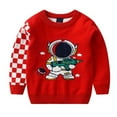 thumbnail image 1 of Uccdo 2-7T Toddler Boys Girls Crewneck Cartoon Astronaut Knit Sweaters Long Sleeve Sweatshirts Pullover Tops, 1 of 3