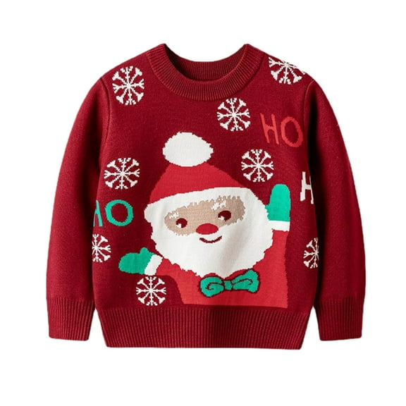 Uccdo 2-7T Toddler Boys Girls Sweaters Cartoon Ugly Christmas Sweater Knitted Jumpers Pullover Top