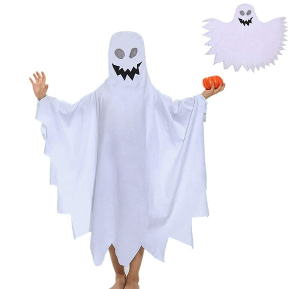 Uccdo 2-8T Little Boys Girls Halloween Costumes White Ghost Cloak Cape Outfits