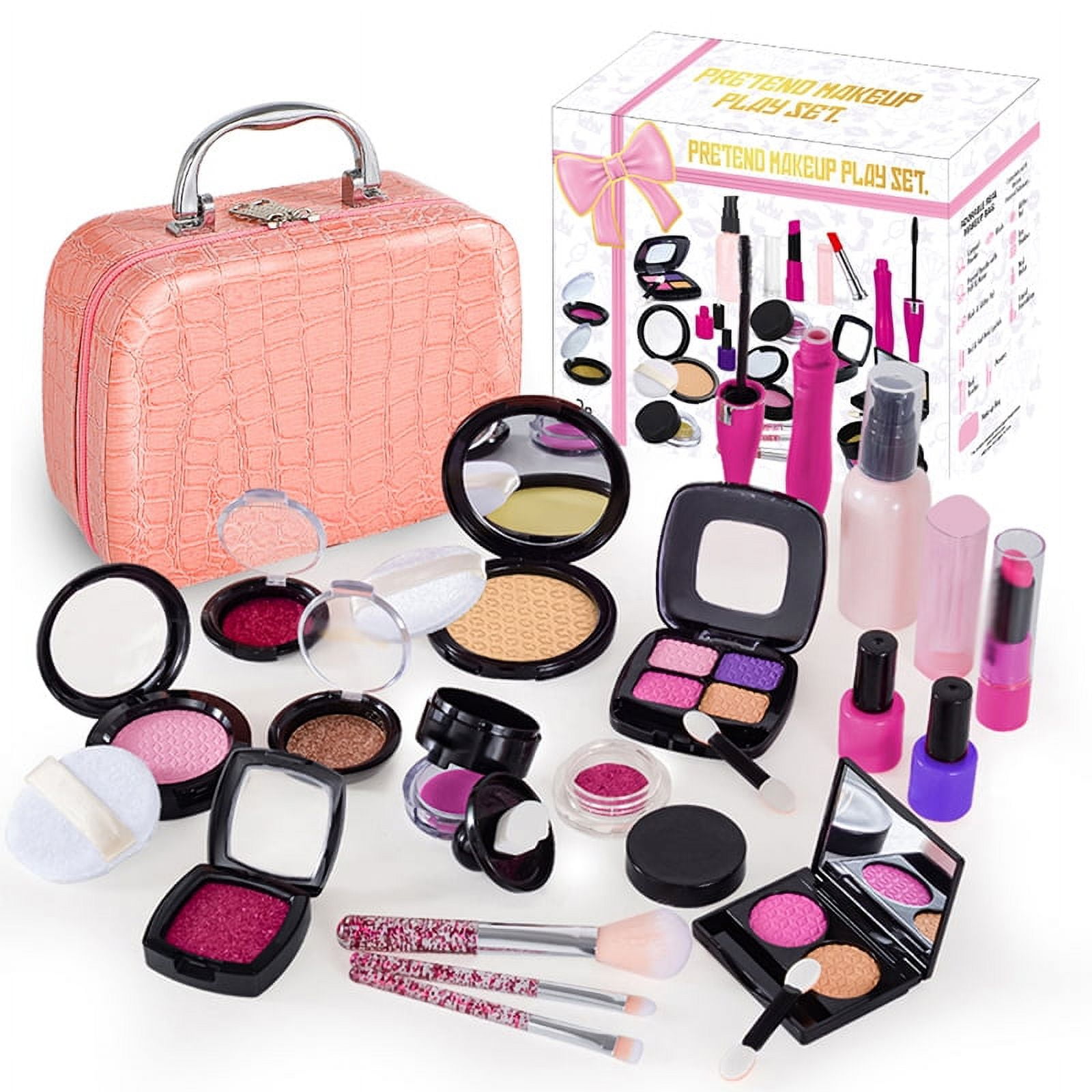 Kids Makeup Kit for Girl - 45pcs Washable Real Makeup Set Toy – Bellochiddo