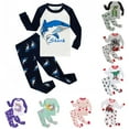 thumbnail image 1 of Uccdo 2Pcs Little Boys Pajamas Sets, Toddler Kids Pjs Clothes Long Sleeve T-Shirt+Long Pants Set, Big Boys Sleepwear Loungewear, Size 2-12 Years, 1 of 8