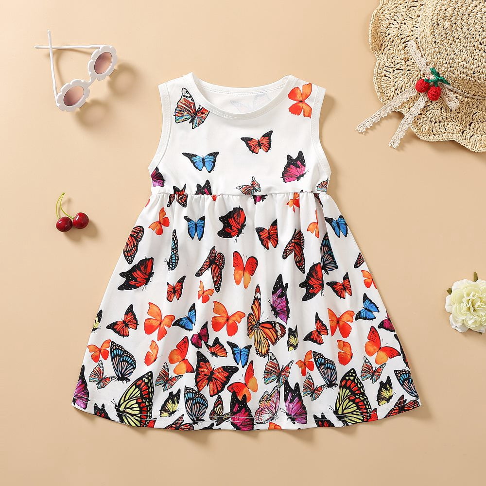 YTDSCS Toddler Girls Sleeveless Princess Dresses For Kids Baby Summer