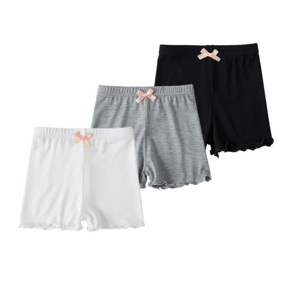 Uccdo 3 Packs Girls Dance Bike Shorts Under Dress Shorts Underwear Undershorts for Gym Sports, Playground, Under Skirts For Toddler Little Girls 3-10 Years Old